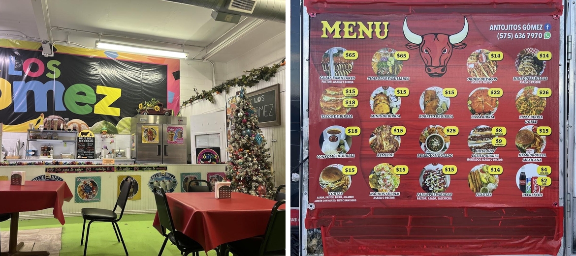 Los Gomez Menu